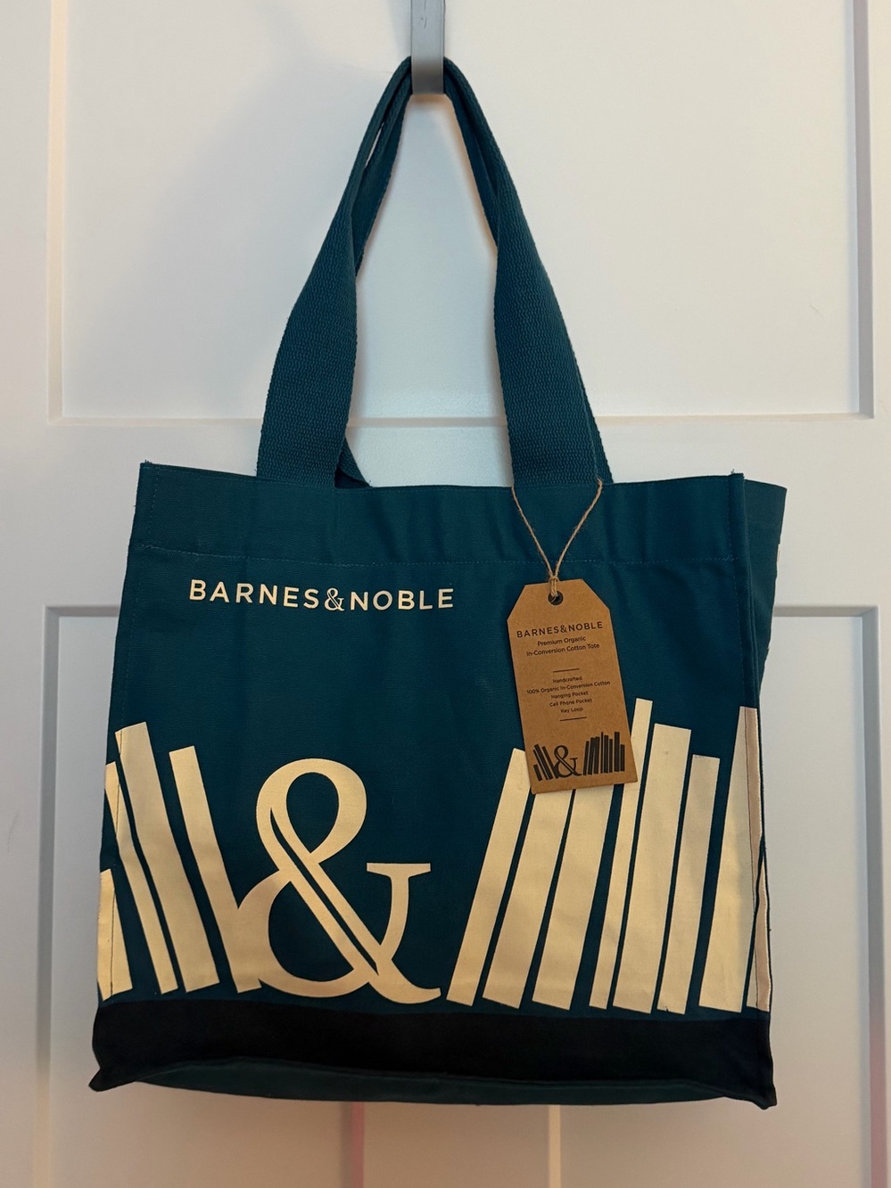 Barnes & Noble Teal and Cream Book Tote